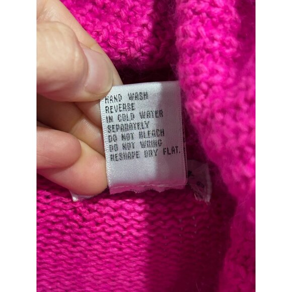 Hot Pink Eminent Womens Cowl Neck Sweater Angora Blend Sz Large - Picture 8 of 10